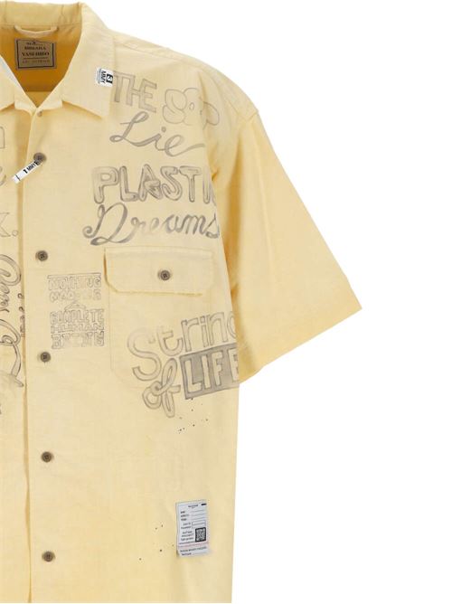 Graphic-print short-sleeved cotton shirt Mihara Yasuhiro | J10SH071YELLOW